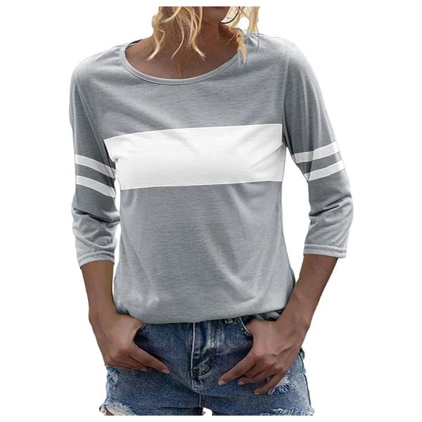 women's t-shirt striped patchwork t shirt for women casual 3/4 sleeve o-neck ladies tunic mujer camisetas tshirt koszulki, White
women's t-shirt striped patchwork t shirt for women casual 3/4 sleeve o-neck ladies tunic mujer camisetas tshirt koszulki, White