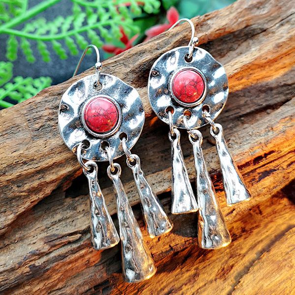 creative retro red turquoise charm earring dangle silver plated tassel drop hoop earrings women jewelry statement gift
creative retro red turquoise charm earring dangle silver plated tassel drop hoop earrings women jewelry statement gift