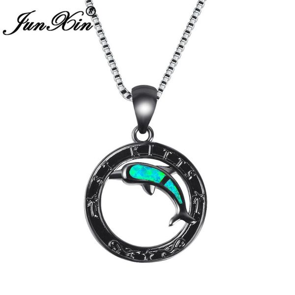 pendant necklaces junxin dolphin & circle pendants black gold filled blue /white fire opal necklace for women animal jewelry nl0, Silver
pendant necklaces junxin dolphin & circle pendants black gold filled blue /white fire opal necklace for women animal jewelry nl0, Silver