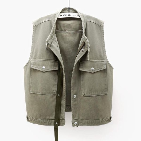 women's vests 2021 summer denim vest women waistcoat 3 color big pocket sleeveless jacket coat female casual size loose short jeans, Black;white
women's vests 2021 summer denim vest women waistcoat 3 color big pocket sleeveless jacket coat female casual size loose short jeans, Black;white