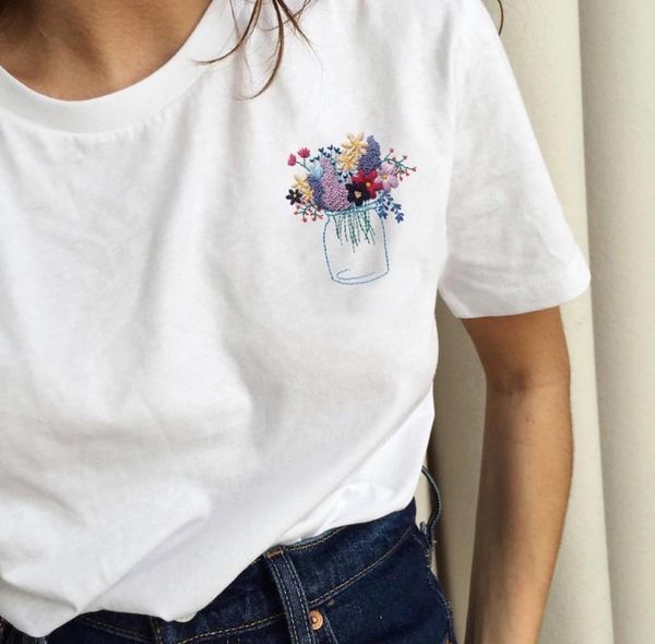 women's t-shirt 2021 summer women three-dimensional hand-embroidered vase small flowers loose casual all-match white
women's t-shirt 2021 summer women three-dimensional hand-embroidered vase small flowers loose casual all-match white