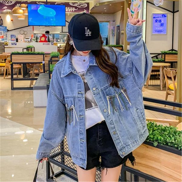 women's jackets autumn winter tassel pocket jean jacket women casual turn-down collar batwing sleeve denim coat loose oversize bomber, Black;brown
women's jackets autumn winter tassel pocket jean jacket women casual turn-down collar batwing sleeve denim coat loose oversize bomber, Black;brown