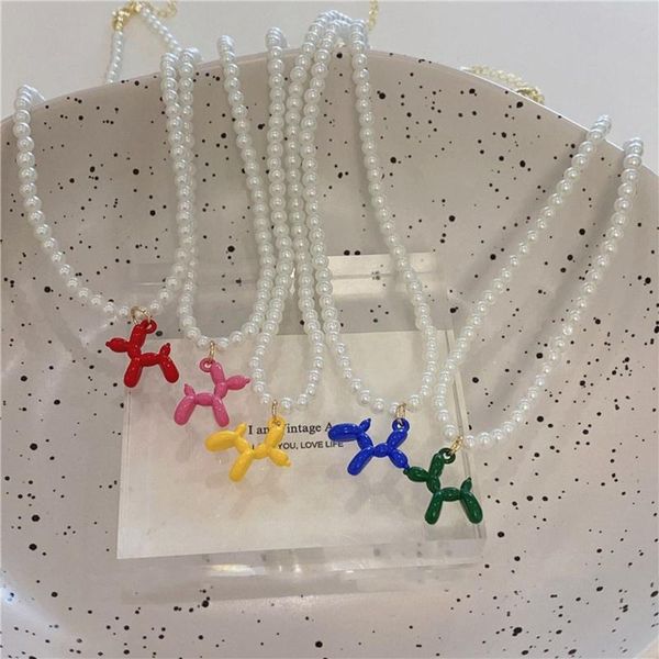 chains korean retro color alloy poodle dog animal pearl necklace balloon puppy pendant for women girls jewelry, Silver
chains korean retro color alloy poodle dog animal pearl necklace balloon puppy pendant for women girls jewelry, Silver