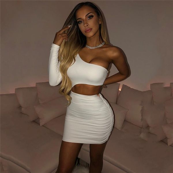 casual dresses wjfzqm one shoulder long sleeve women bodycon party dress autumn fashion straps slash neck skinny clubwear hem mini, Black;gray
casual dresses wjfzqm one shoulder long sleeve women bodycon party dress autumn fashion straps slash neck skinny clubwear hem mini, Black;gray