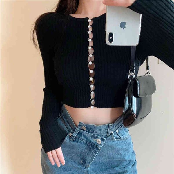 women's sweaters black pearl cardigan female mesh coat spring and autumn style thin temperament navel exposed short fo3m, White;black
women's sweaters black pearl cardigan female mesh coat spring and autumn style thin temperament navel exposed short fo3m, White;black