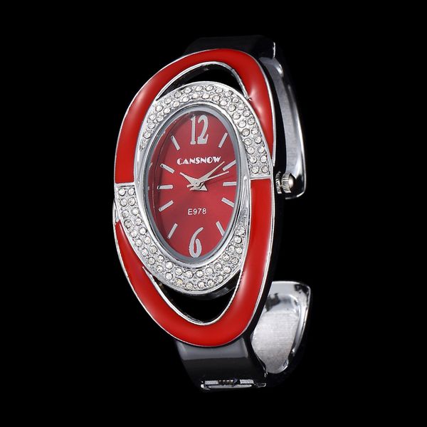 cansnow creative red stainless steel bangle bracelet watches women fashion rhinestone watch ladies casual wristwatch woman clock, Slivery;brown
cansnow creative red stainless steel bangle bracelet watches women fashion rhinestone watch ladies casual wristwatch woman clock, Slivery;brown