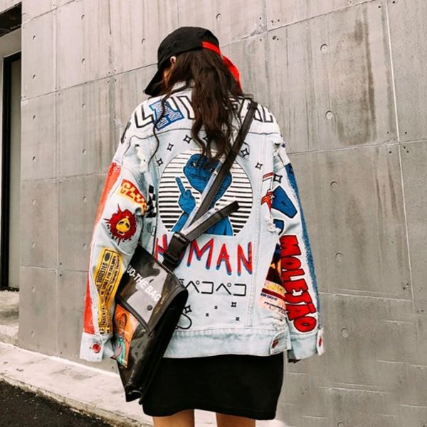 women's jackets fashion loose patch wild hip hop streetwear cropped denim jacket women oversize printed jean long sleeve coat nzy48, Black;brown
women's jackets fashion loose patch wild hip hop streetwear cropped denim jacket women oversize printed jean long sleeve coat nzy48, Black;brown