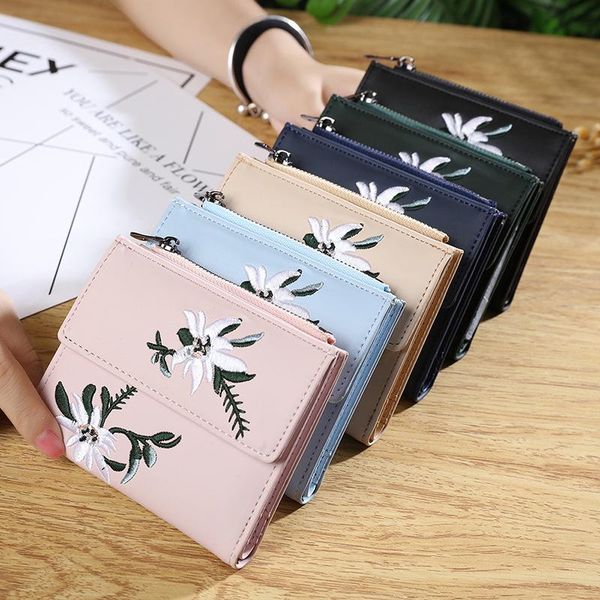 purse pacgoth 2021 women's fashion pu leather coin 2 fold short japanese and korean style embroidery flower cash pouch 1 pc, White
purse pacgoth 2021 women's fashion pu leather coin 2 fold short japanese and korean style embroidery flower cash pouch 1 pc, White