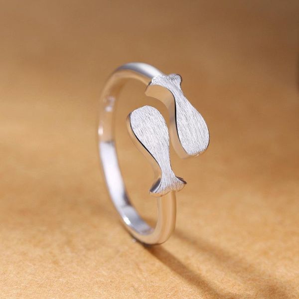 cluster rings 925 sterling silver simple double fish ring creative opening girl female fashion sweet accessories, Golden;silver
cluster rings 925 sterling silver simple double fish ring creative opening girl female fashion sweet accessories, Golden;silver