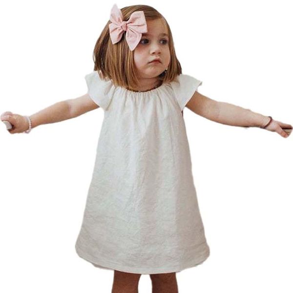 girl's dresses casual girl cotton linen short sleeve dress solid color a version princess children's one-piece for 1-6y, Red;yellow 
girl's dresses casual girl cotton linen short sleeve dress solid color a version princess children's one-piece for 1-6y, Red;yellow