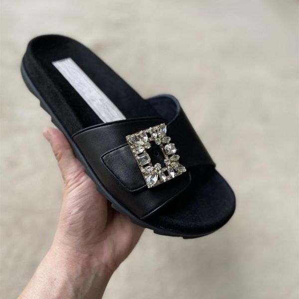 slippers summer shoes women leisure flats genuine leather crystal zapatos de mujer size 35-40, Black
slippers summer shoes women leisure flats genuine leather crystal zapatos de mujer size 35-40, Black