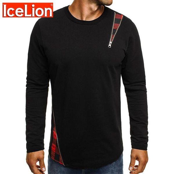 men's t-shirts icelion 2021 fashion long sleeve t shirt men color patchwork o-neck mens tshirt camisetas hombre slim fit summer tee shi, White;black 
men's t-shirts icelion 2021 fashion long sleeve t shirt men color patchwork o-neck mens tshirt camisetas hombre slim fit summer tee shi, White;black