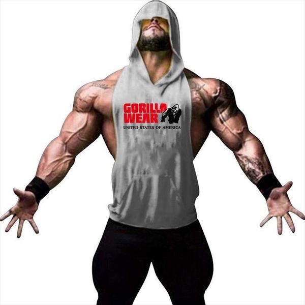 brand clothinggorilla mens bodybuilding hooded tank cotton sleeveless vest sweatshirt fitness workout sportswear male, White;black
brand clothinggorilla mens bodybuilding hooded tank cotton sleeveless vest sweatshirt fitness workout sportswear male, White;black