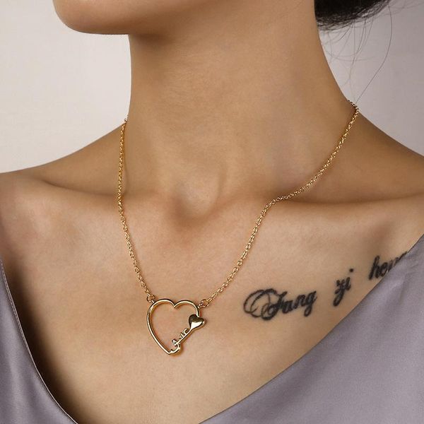 pendant necklaces korean style temperament clavicle chain ins online sensation heart key niche small design necklace for women wholesale, Silver
pendant necklaces korean style temperament clavicle chain ins online sensation heart key niche small design necklace for women wholesale, Silver