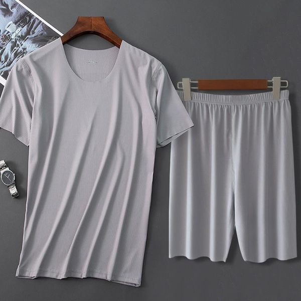 men's sleepwear men ice silk pajamas solid shirt&pant 2pcs pijamas sleep set casual male home clothes summer pyjamas nightwear 4xl, Black;brown
men's sleepwear men ice silk pajamas solid shirt&pant 2pcs pijamas sleep set casual male home clothes summer pyjamas nightwear 4xl, Black;brown