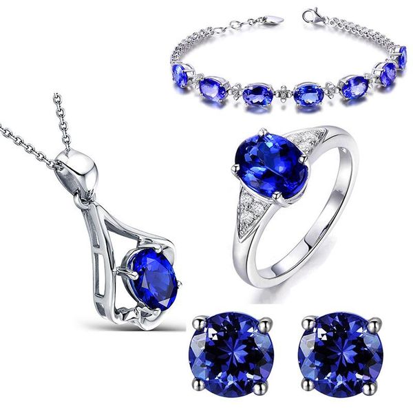 earrings & necklace 2021 blue tanzanite women's pendant bracelet ring set suitable for wedding and party women fashion jewelry, Silver
earrings & necklace 2021 blue tanzanite women's pendant bracelet ring set suitable for wedding and party women fashion jewelry, Silver
