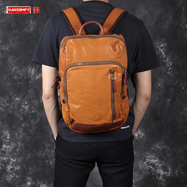 backpack casual vintage suede leather men's handmade male lapbag men travel backpacks original vegetable tanned
backpack casual vintage suede leather men's handmade male lapbag men travel backpacks original vegetable tanned
