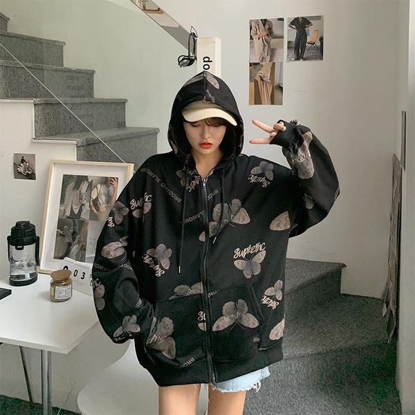 women's jackets women loose style hooded coat varsity jacket,autumn fashion casual letters and butterfly printed pattern zipper closure, Black;brown
women's jackets women loose style hooded coat varsity jacket,autumn fashion casual letters and butterfly printed pattern zipper closure, Black;brown
