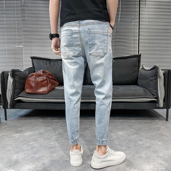 New Korean 2021 Summer Brem of Fashion Fine Fitting Denim for Men Ankle Length Streetwear Hip Hop Pants Brim Clothes 34-28 5INW, Blue
New Korean 2021 Summer Brem of Fashion Fine Fitting Denim for Men Ankle Length Streetwear Hip Hop Pants Brim Clothes 34-28 5INW, Blue