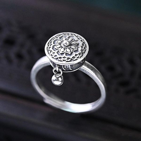 cluster rings s925 sterling silver ring women's retro ethnic style prayer wheel rotatable six words mantra adjustable mouth, Golden;silver
cluster rings s925 sterling silver ring women's retro ethnic style prayer wheel rotatable six words mantra adjustable mouth, Golden;silver