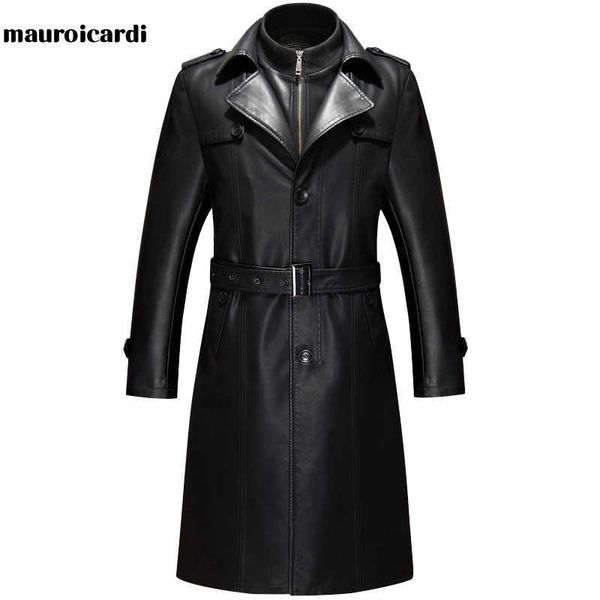 mauroicardi spring autumn long black leather blazers men long sleeve belt plus size mens blazer jacket leather coat for men 5xl 210928
mauroicardi spring autumn long black leather blazers men long sleeve belt plus size mens blazer jacket leather coat for men 5xl 210928