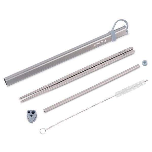 titanium chopsticks set with chopsticks storage tubes aluminum box carrying case drinking straw cleaning brush cutlery set 4pcs
titanium chopsticks set with chopsticks storage tubes aluminum box carrying case drinking straw cleaning brush cutlery set 4pcs