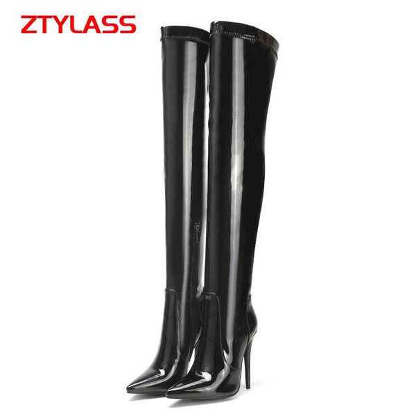boots big size women's shoes 34-45 women stretch patent leather over the knee fashion zipper thin high heel thigh autumn, Black
boots big size women's shoes 34-45 women stretch patent leather over the knee fashion zipper thin high heel thigh autumn, Black