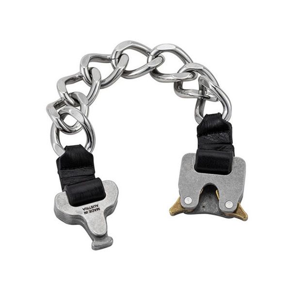 link, chain 21cm alyx metal buckle personality hero bracelets men women rock hiphop stainless steel, Black
link, chain 21cm alyx metal buckle personality hero bracelets men women rock hiphop stainless steel, Black