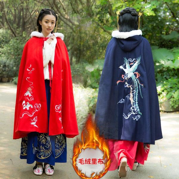 women's wool & blends chinese clothing origional embroidered cloak brushed thick double-faced woolen goods hooded /40, Black
women's wool & blends chinese clothing origional embroidered cloak brushed thick double-faced woolen goods hooded /40, Black