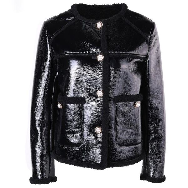 women's leather & faux yoloagain ladies elegant black shiny patent jacket single breasted shearling fur coat women
women's leather & faux yoloagain ladies elegant black shiny patent jacket single breasted shearling fur coat women
