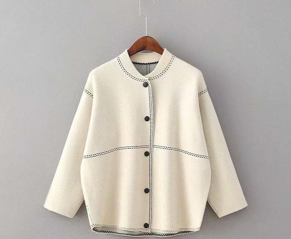 women's knits & tees 2021 fashion cardigan collarless casual o knitted single-breasted long sleeve neutral irregular coat vintage, White
women's knits & tees 2021 fashion cardigan collarless casual o knitted single-breasted long sleeve neutral irregular coat vintage, White