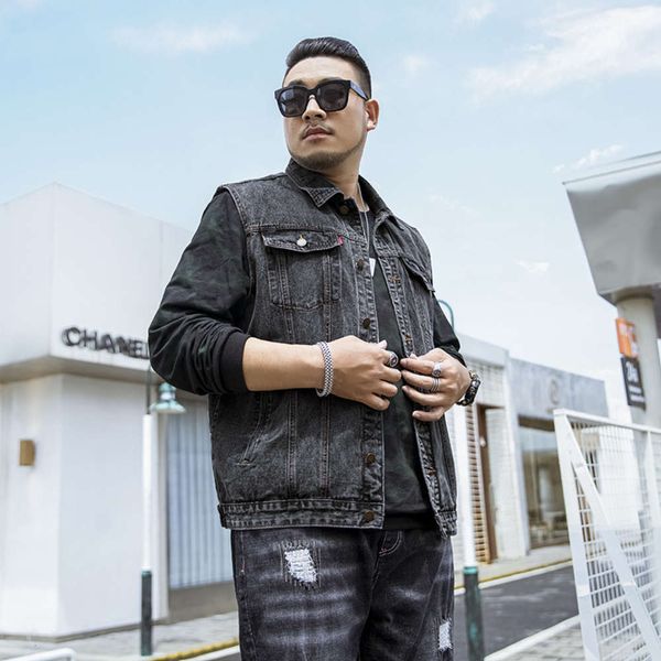 fashion brand autumn new product loose large vest coat fattening men's denim jacket, Black;brown
fashion brand autumn new product loose large vest coat fattening men's denim jacket, Black;brown