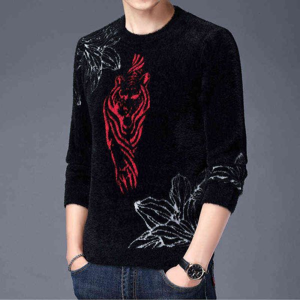 men's sweaters winter men's imitation sable jacquard thickened knitted sweater round neck trend bottoming shirt, White;black
men's sweaters winter men's imitation sable jacquard thickened knitted sweater round neck trend bottoming shirt, White;black