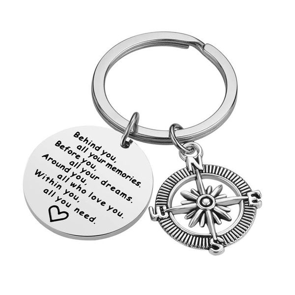 keychains compass keychain behind you all your memories before dreams stainless steel 2021 fashion gifts charm jewelry, Silver
keychains compass keychain behind you all your memories before dreams stainless steel 2021 fashion gifts charm jewelry, Silver