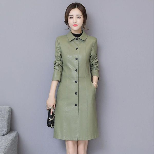 Women's Leather & Faux Spring Women Long Jacket Casual Single Breasted Slim Fit Female Outwear Medium Windproof Coat, Black
Women's Leather & Faux Spring Women Long Jacket Casual Single Breasted Slim Fit Female Outwear Medium Windproof Coat, Black