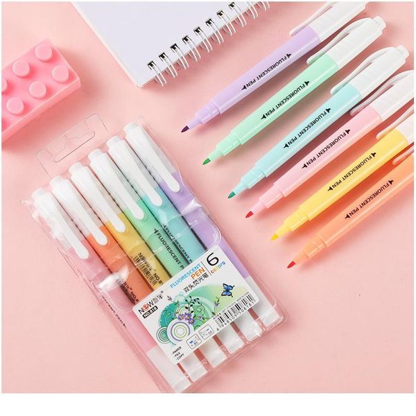 6 pcs/set candy color double headed highlighter marker pen cute fluorescent pen for marking office school writing jllaji
6 pcs/set candy color double headed highlighter marker pen cute fluorescent pen for marking office school writing jllaji