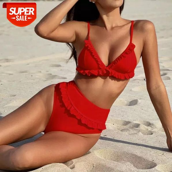 women high waist ruffle bikini triangle micro swimwear plain backless bathing suit v neck beachwear push up two piece suit #gy2s, White;black
women high waist ruffle bikini triangle micro swimwear plain backless bathing suit v neck beachwear push up two piece suit #gy2s, White;black