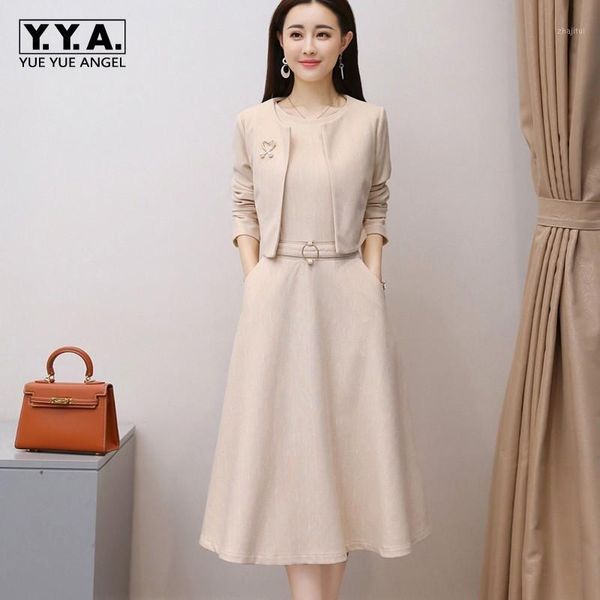elegant women two piece set office lady twill short jacket sleeveless slim dress red coats belt womens party suits autumn, White
elegant women two piece set office lady twill short jacket sleeveless slim dress red coats belt womens party suits autumn, White