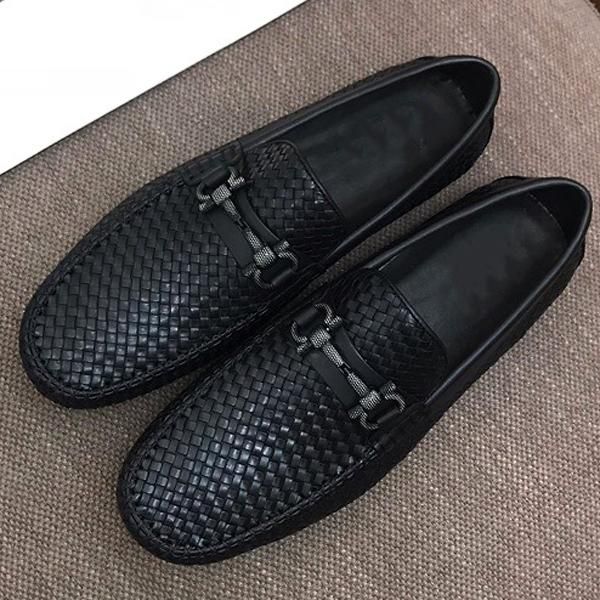 guangzhou men's leather peas shoes men's metal buckle casual woven shoes pedal lazy, Black
guangzhou men's leather peas shoes men's metal buckle casual woven shoes pedal lazy, Black