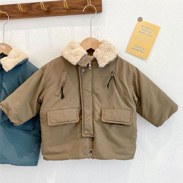 down coat kids fleece thick jacket autumn winter baby boys girls fashion turn-down collar outerwear 2021 children solid casual 2-6y, Blue;gray
down coat kids fleece thick jacket autumn winter baby boys girls fashion turn-down collar outerwear 2021 children solid casual 2-6y, Blue;gray
