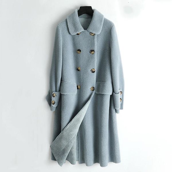 2021 real winter sheep shearing female warm casual woman's genuine lambswool new double jacket breasted overcoats t209 6pwg, Black
2021 real winter sheep shearing female warm casual woman's genuine lambswool new double jacket breasted overcoats t209 6pwg, Black