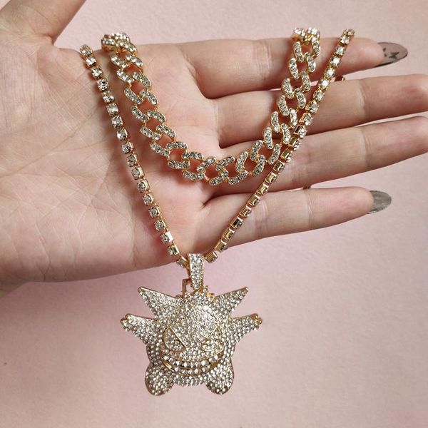chains cuban chain multi-layer paved rhinestones necklaces for women gold silver color chunky devil crystal party jewelry
chains cuban chain multi-layer paved rhinestones necklaces for women gold silver color chunky devil crystal party jewelry