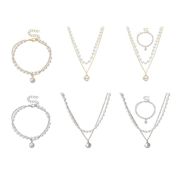 chains retro double chain pearl necklace female simple temperament bracelet small fresh short clavicle, Silver
chains retro double chain pearl necklace female simple temperament bracelet small fresh short clavicle, Silver