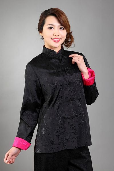 black green womens satin reversible outwear middle-aged mother two-sided mandarin collar casacos femininos size s to xxxl t049, Red
black green womens satin reversible outwear middle-aged mother two-sided mandarin collar casacos femininos size s to xxxl t049, Red