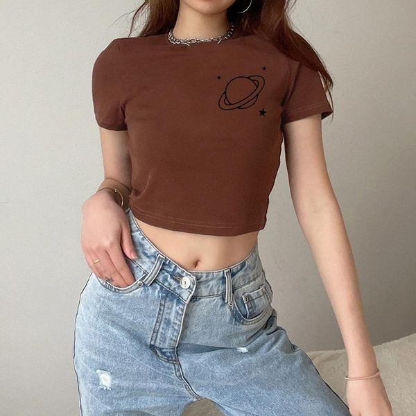 women's t-shirt brown crop planet print harajuku streetwear tight short sleeve cotton tee y2k punk vintage summer, White
women's t-shirt brown crop planet print harajuku streetwear tight short sleeve cotton tee y2k punk vintage summer, White