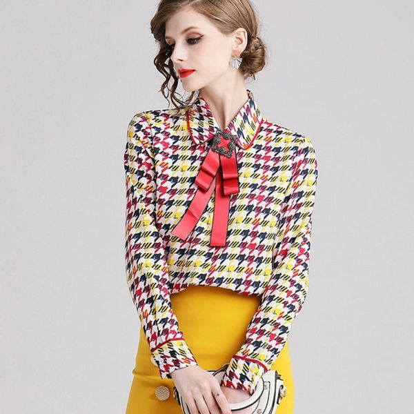 women's blouses & shirts women long sleeve houndstooth lady office ol plaid woman checked grid, White
women's blouses & shirts women long sleeve houndstooth lady office ol plaid woman checked grid, White
