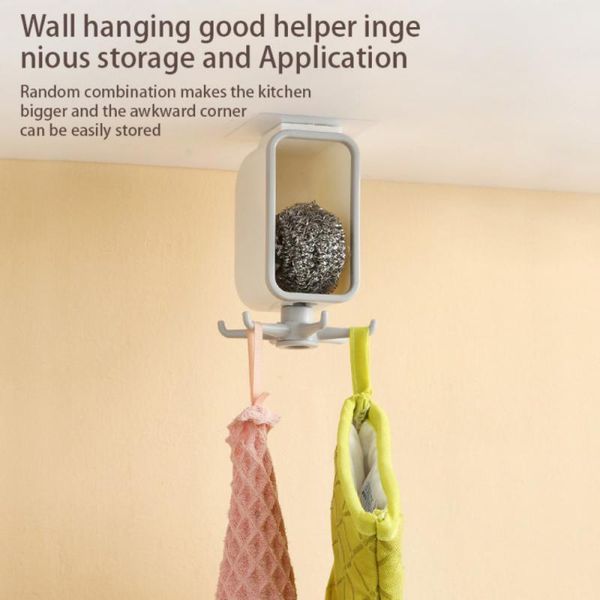 hooks & rails self-adhesive plastic rotating rack 6-claw hook kitchen 360-degree storage toilet cartoon with box s
hooks & rails self-adhesive plastic rotating rack 6-claw hook kitchen 360-degree storage toilet cartoon with box s