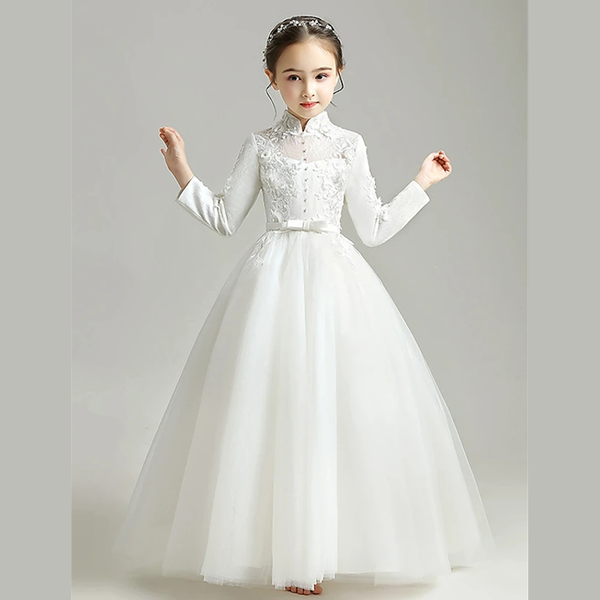girl's dresses princess floor length flower girl first communion tulle long sleeve high neck with bow(s) / formal evening, Red;yellow
girl's dresses princess floor length flower girl first communion tulle long sleeve high neck with bow(s) / formal evening, Red;yellow
