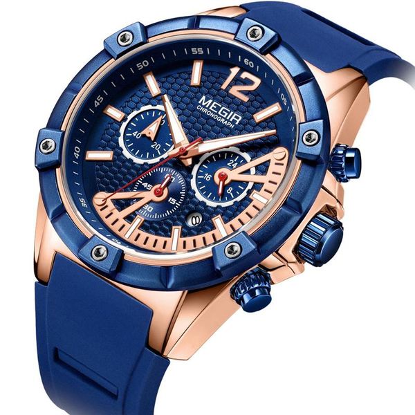 wristwatches megir brand men's sports chronograph quartz wrist watches army silicone waterproof satch relojios masculinos man clock, Slivery;brown
wristwatches megir brand men's sports chronograph quartz wrist watches army silicone waterproof satch relojios masculinos man clock, Slivery;brown