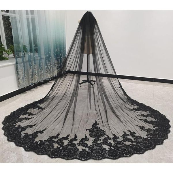 bridal veils black veil with comb sequins lace tulle wedding accessories cathedral long for bride 3 5 metres velos de novia
bridal veils black veil with comb sequins lace tulle wedding accessories cathedral long for bride 3 5 metres velos de novia
